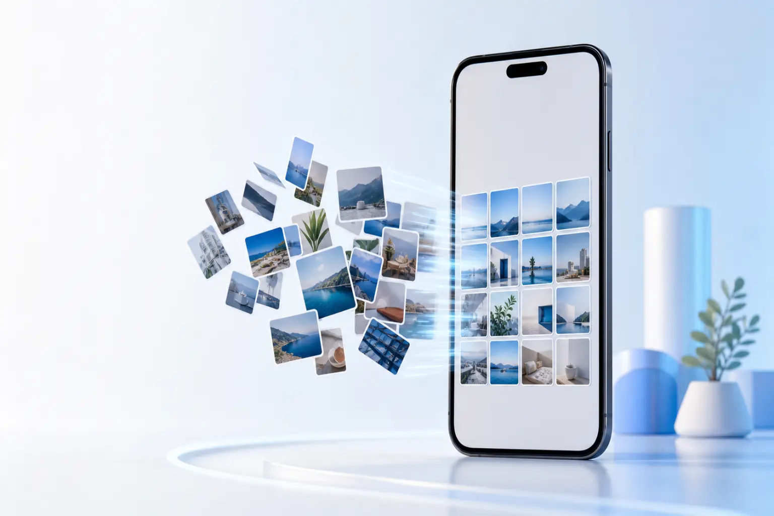 Photo library moving from cluttered photos into an organized collection